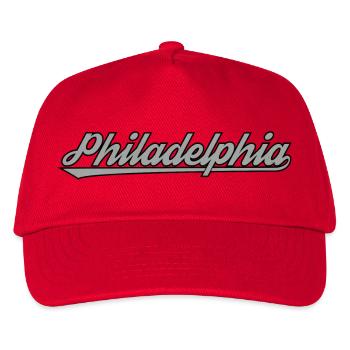 Philadelphia Vintage Schriftzug - Kinder Basecap - Rot - Vorne