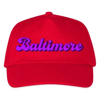 Graphique des villes américaines en lettrage de Baltimore - Casquette de baseball Enfant - rouge - Devant