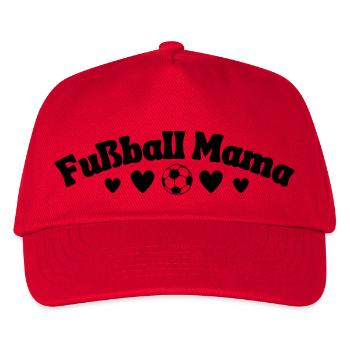 Fußball Mama Schriftzug - Kinder Basecap - Rot - Vorne