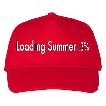 Loading summery graphic with funny text - Kids’ Baseball Cap - red - Front