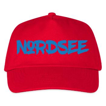 Nordsee - Watt - Gezeiten - Deutsches Meer - Kinder Basecap - Rot - Vorne