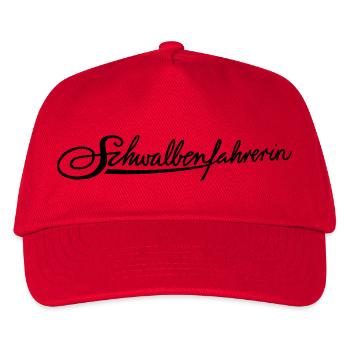Logo Schwalbenfahrerin - Kinder Basecap - Rot - Vorne