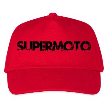 Supermoto Schriftzug - Kinder Basecap - Rot - Vorne