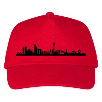 Skyline Düsseldorf - Kinder Basecap - Rot - Vorne