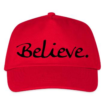 believe - Kids’ Baseball Cap - red - Front