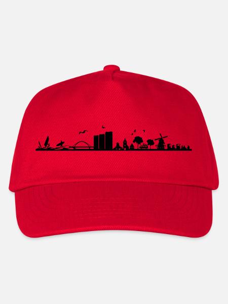 Skyline - Küste Fehmarn - Kinder Basecap - Rot
