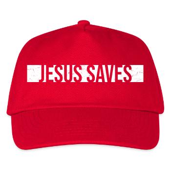 Jesus Saves Glaube Christliche Liebe Gott Religion - Kinder Basecap - Rot - Vorne