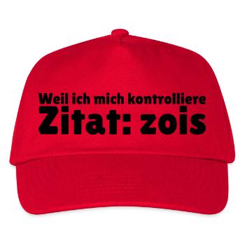 Weil ich mich kontrolliere Mois zois - Kinder Basecap - Rot - Vorne