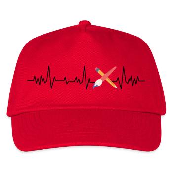 Heartbeat-Künstler - Kinder Basecap - Rot - Vorne