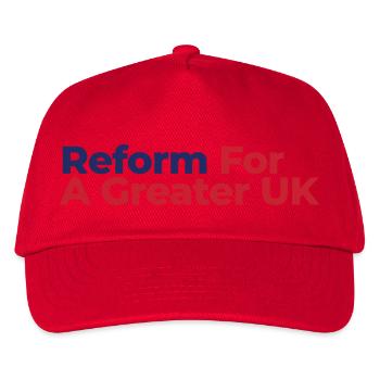Reform For A Greater UK - Kids’ Baseball Cap - red - Front
