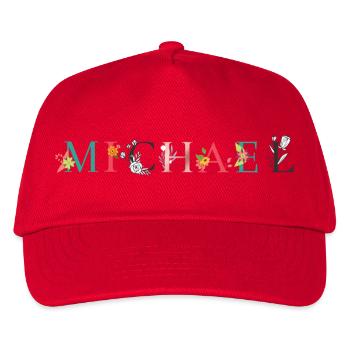 ART DU NOM MICHAEL AVEC FLEURS BRODÉES - Casquette de baseball Enfant - rouge - Devant
