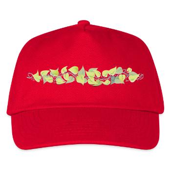 Rankenarmband: Blätter und Dornen - Kinder Basecap - Rot - Vorne