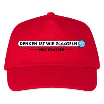Denken ist wie Googeln – nur krasser - Kinder Basecap - Rot - Vorne