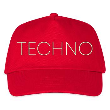 Techno Musik Schriftzug - Kinder Basecap - Rot - Vorne