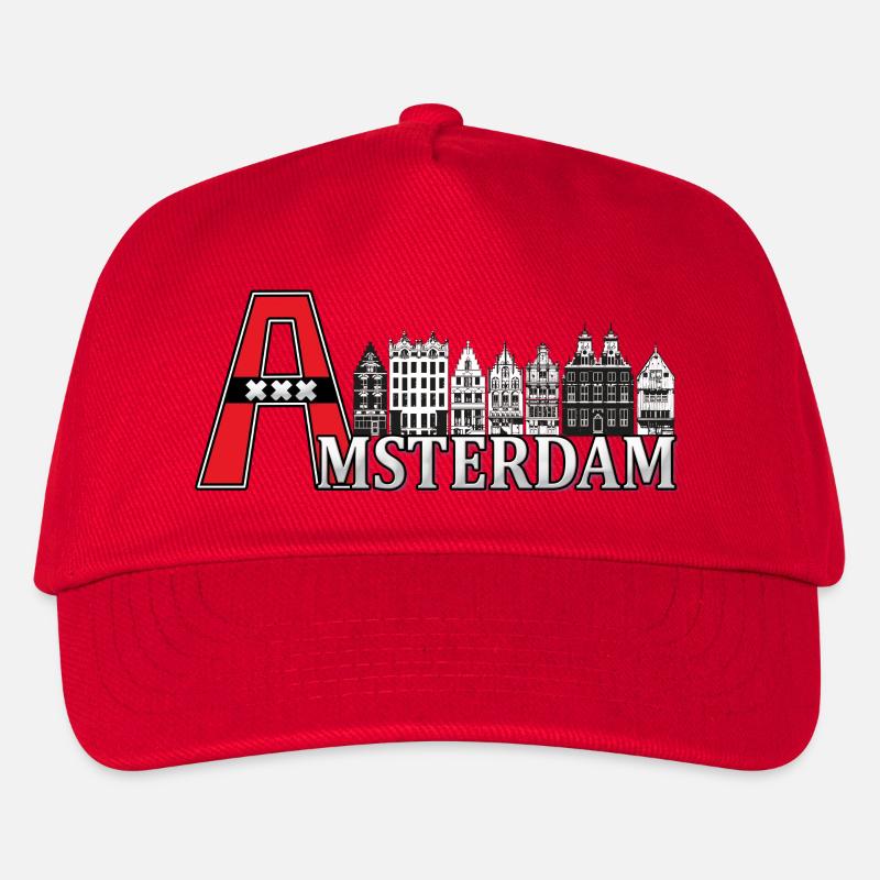 Amsterdam mit einem großen A - Kinder Basecap - Rot