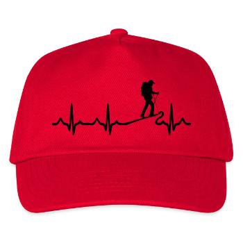 Der Herzschlag des Wanderers - Kinder Basecap - Rot - Vorne