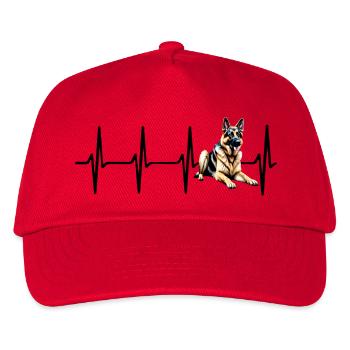 Herzschlag Deutscher Schäferhund - Kinder Basecap - Rot - Vorne