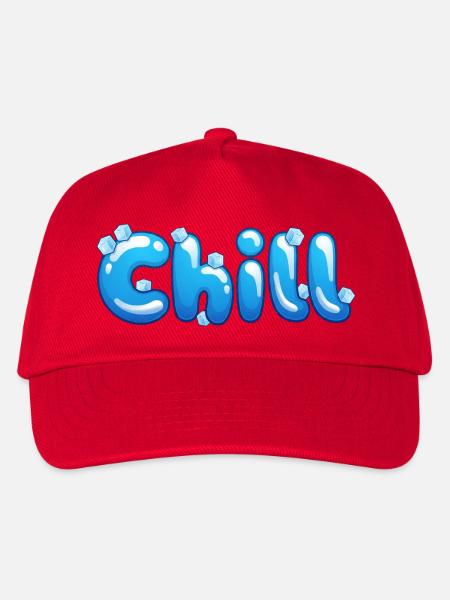 Chill – Fun Bubble Font Cool Summer Vibes T-Shirt - Kinder Basecap - Rot