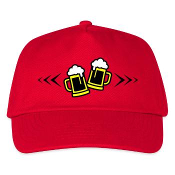 Bier Anstoßen Symbol Bierkrug - Kinder Basecap - Rot - Vorne