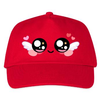 Cupid Eyes – Kawaii Angel Eyes with Wings & Star - Casquette de baseball Enfant - rouge - Devant