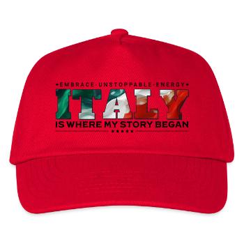 Italien ist der Ort, an dem meine Geschichte begann - Kinder Basecap - Rot - Vorne