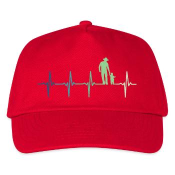 Father and Son Heartbeat Gift Dad Son - Kids’ Baseball Cap - red - Front
