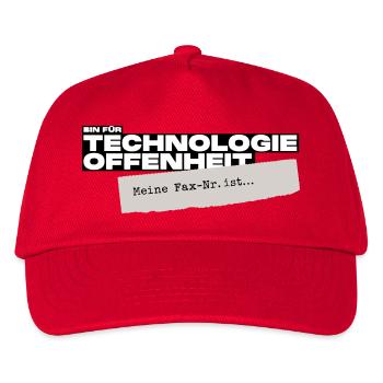 Bin für Technologieoffenheit – Meine Fax-Nr. ist… - Kinder Basecap - Rot - Vorne