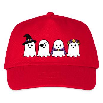 Vier freundliche Geisterfiguren - Kinder Basecap - Rot - Vorne