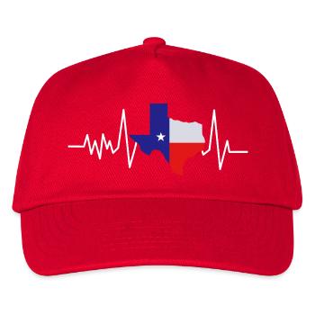 Texas Herzschlag Flagge - Kinder Basecap - Rot - Vorne
