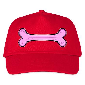 Pinkes Hundeknochen - Kinder Basecap - Rot - Vorne