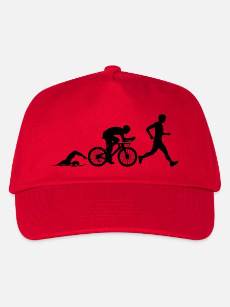 Triathlon Sport Wettkampf - Kinder Basecap - Rot