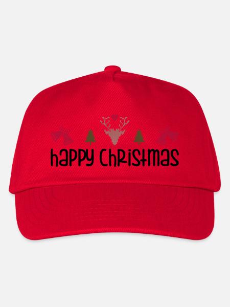 Happy Christmas - Kinder Basecap - Rot
