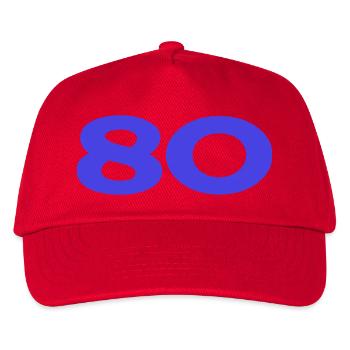80. 80 YEARS. 80th ANNIVERSARY. 80TH BIRTHDAY. - Kids’ Baseball Cap - red - Front