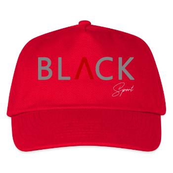SCHWARZ mit Sport Style - Kinder Basecap - Rot - Vorne
