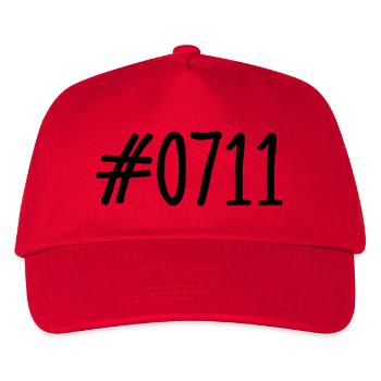 #0711 Hashtag 0711 Vorwahl Stuttgart Neckar - Kinder Basecap - Rot - Vorne