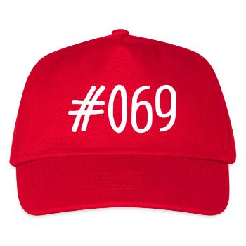#069 - 069 Vorwahl Frankfurt Telefon Hashtag - Kinder Basecap - Rot - Vorne