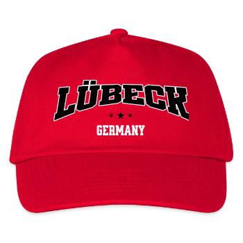 Lübeck Germany Stadt Design Classic College - Kinder Basecap - Rot - Vorne