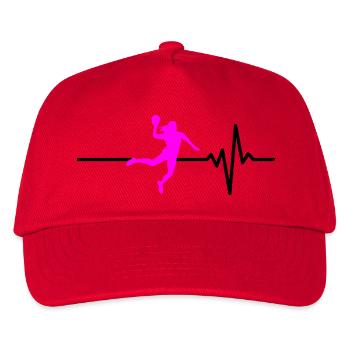 HANDBALLERIN HERZSCHLAG PINK HANDBALL ADRENALIN - Kinder Basecap - Rot - Vorne