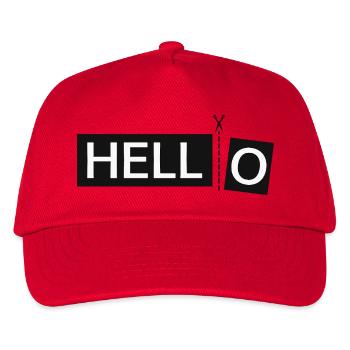 Hello – Schneid Deinen Tag Selbst Zu - Kinder Basecap - Rot - Vorne