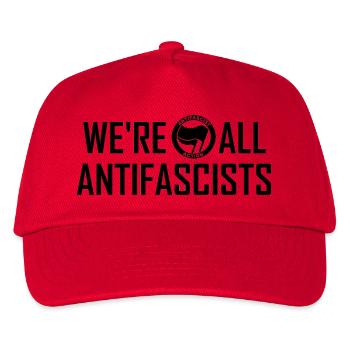 WE'RE ALL ANTIFASCISTS black - Kids’ Baseball Cap - red - Front