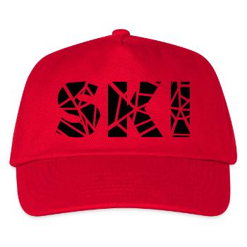 ski - Kinder Basecap - Rot - Vorne