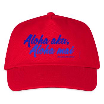 Aloha aku, aloha mai - Kinder Basecap - Rot - Vorne
