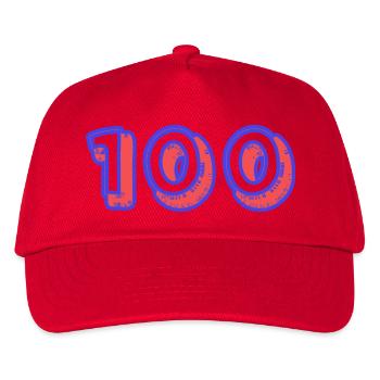 100. 100 JAHRE. 100-JÄHRIGES JUBILÄUM. GEBURTSTAG 100 - Kinder Basecap - Rot - Vorne