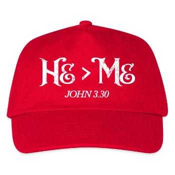 He Is Greater Than Me I John 3:30 Christian Gift - Kids’ Baseball Cap - red - Front