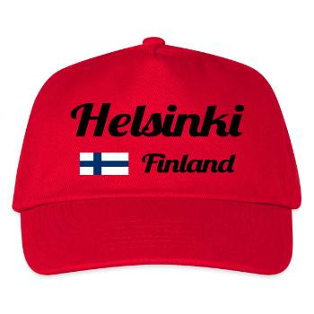 Helsinki Finnland - Stylische Drucke - Kinder Basecap - Rot - Vorne