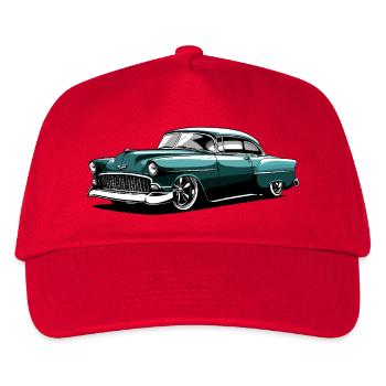 Vintage Classic Car Design - Kinder Basecap - Rot - Vorne