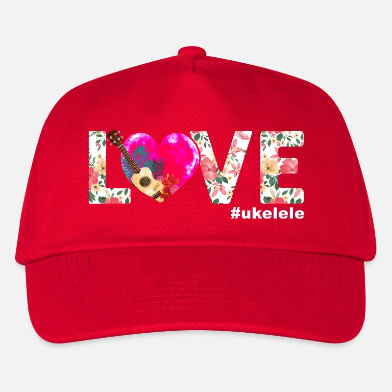 Hawaiian Ukulele Uke Love - Kinder Basecap - Rot