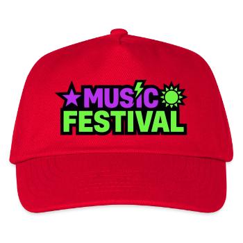 Music Festival Schriftzug Grafik - Kinder Basecap - Rot - Vorne