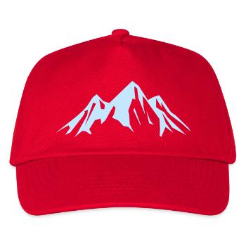 Bergsilhouette im Himmelblau - Kinder Basecap - Rot - Vorne