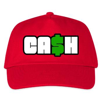 Bargeldsymbol Fettes Dollar-Logo - Kinder Basecap - Rot - Vorne